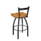 Holland Bar Stool Co 30" Low Back Swivel Bar Stool, Pewter Finish, Med Maple Seat 82130PWMedMpl - alternate 4